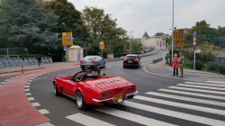 vintage car Luxembourg viaduc